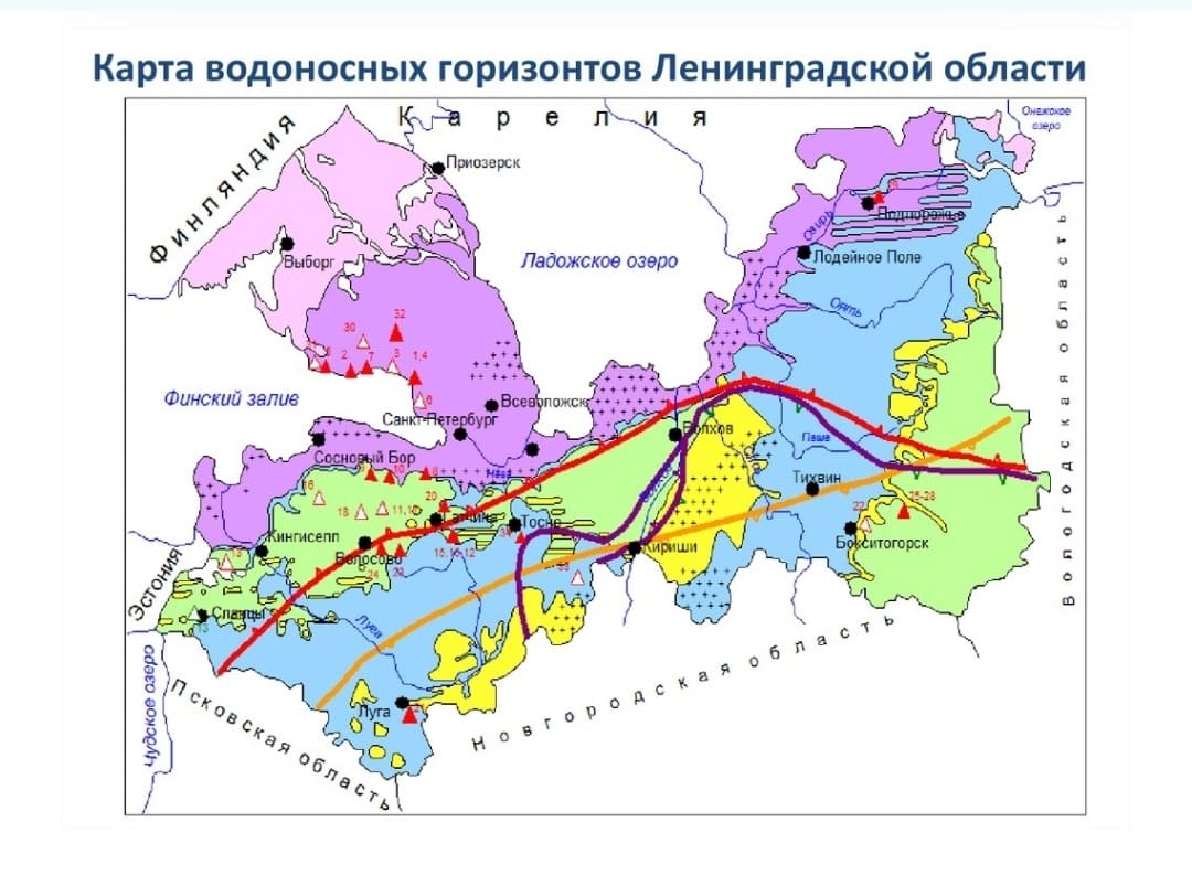 Карты водоносных горизонтов Гатчинского района